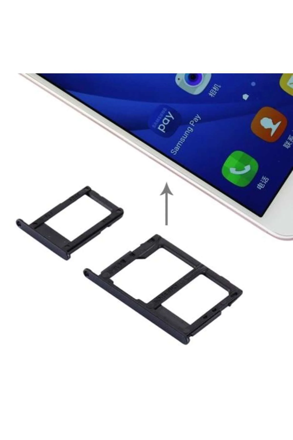 Samsung Galaxy A710 A7 2016 Sim Kart Hafıza Kart Tepsisi Kapağı Rose Gold