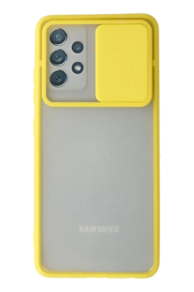 Samsung Galaxy A72 Kılıf Palm Buzlu Kamera Sürgülü Silikon - Sarı Fiyatı, Yorumları ve Özellikleri