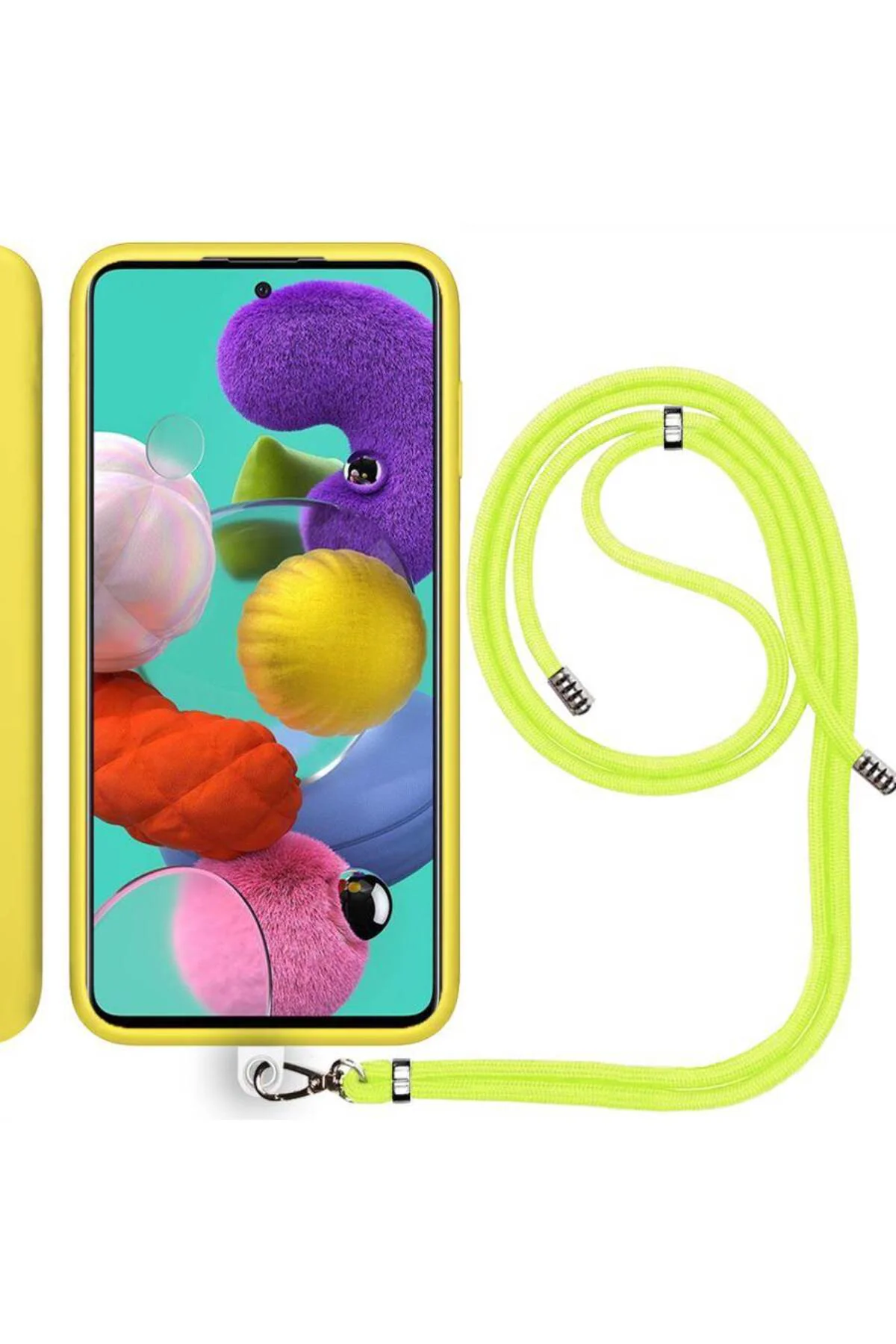 Samsung Galaxy A73 Ip Askılı Silikon Kılıf Haki