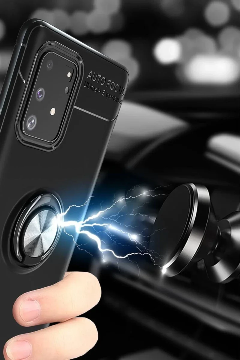 Samsung Galaxy A91 / S10 Lite Kılıf Range Yüzüklü Silikon - Mavi