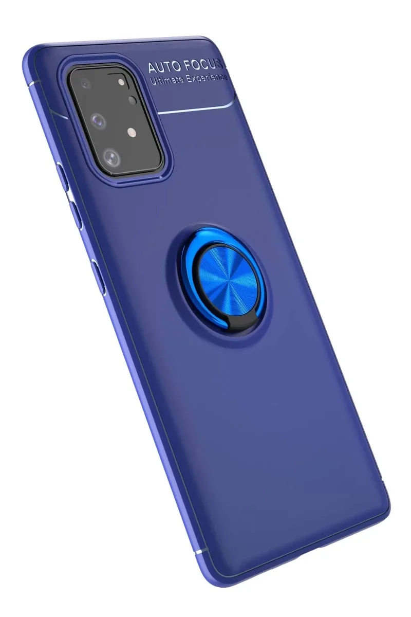 Samsung Galaxy A91 / S10 Lite Kılıf Range Yüzüklü Silikon - Mavi