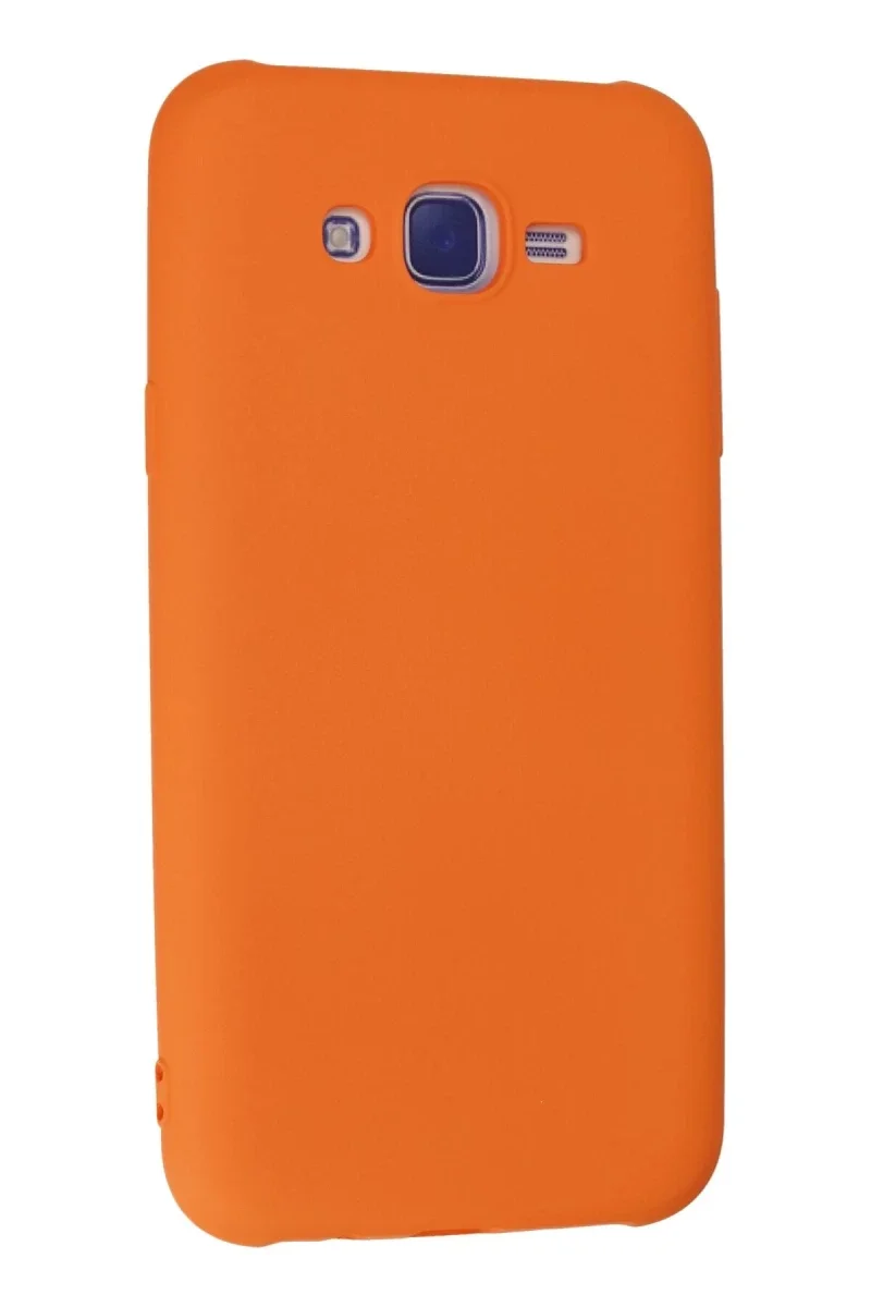 Samsung Galaxy J7 Kılıf Nano içi Kadife Silikon - Turuncu Samsung Galaxy J7 Kılıf Nano içi Kadife Silikon - Turuncu