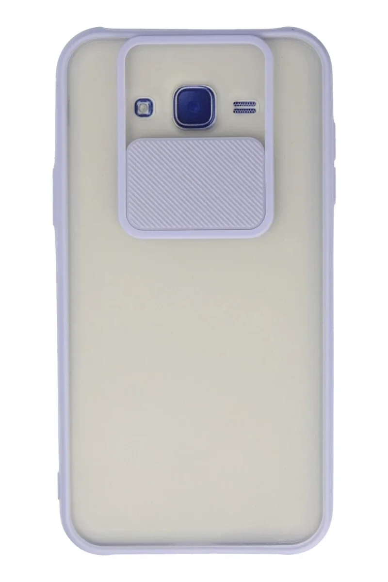 Samsung Galaxy J7 Kılıf Palm Buzlu Kamera Sürgülü Silikon - Lila Samsung Galaxy J7 Kılıf Palm Buzlu Kamera Sürgülü Silikon - Lila
