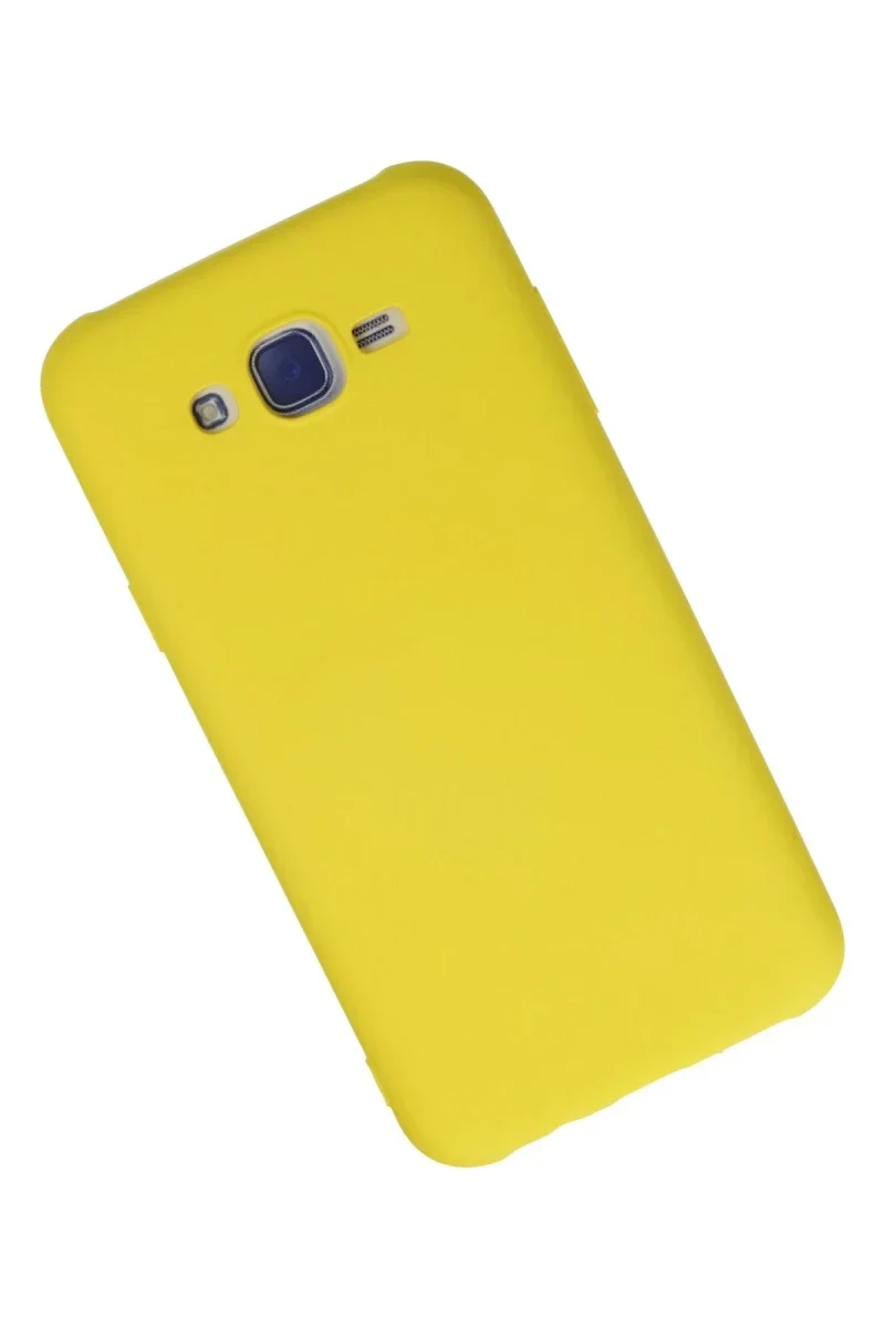 Samsung Galaxy J7 Kılıf Nano içi Kadife Silikon - Sarı