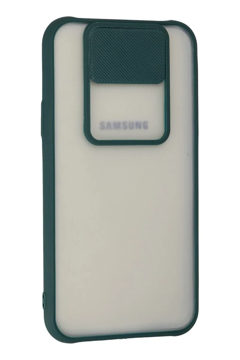 Samsung Galaxy J7 Kılıf Palm Buzlu Kamera Sürgülü Silikon - Yeşil