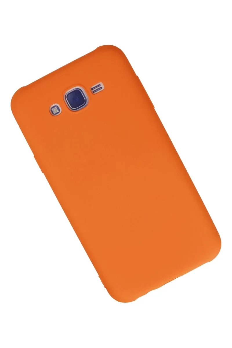 Samsung Galaxy J7 Kılıf Nano içi Kadife Silikon - Turuncu Samsung Galaxy J7 Kılıf Nano içi Kadife Silikon - Turuncu