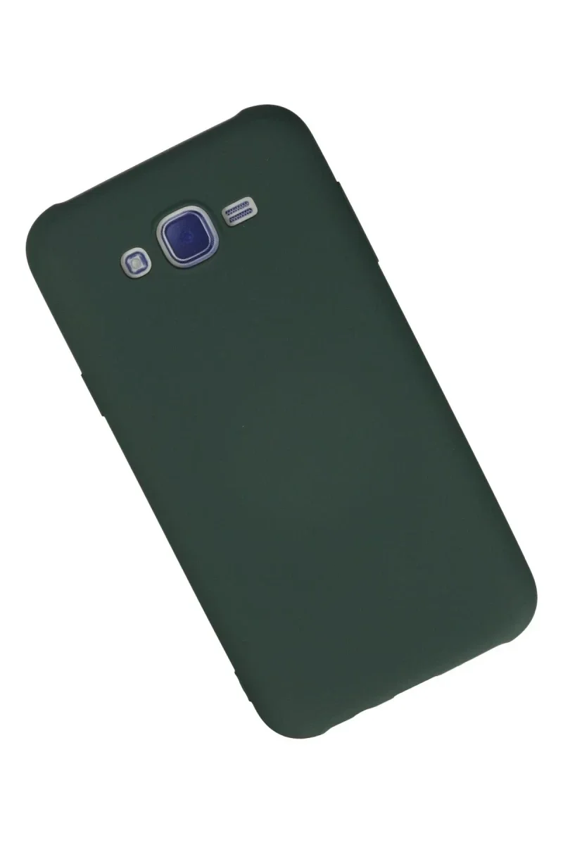 Samsung Galaxy J7 Kılıf Nano içi Kadife Silikon - Koyu Yeşil