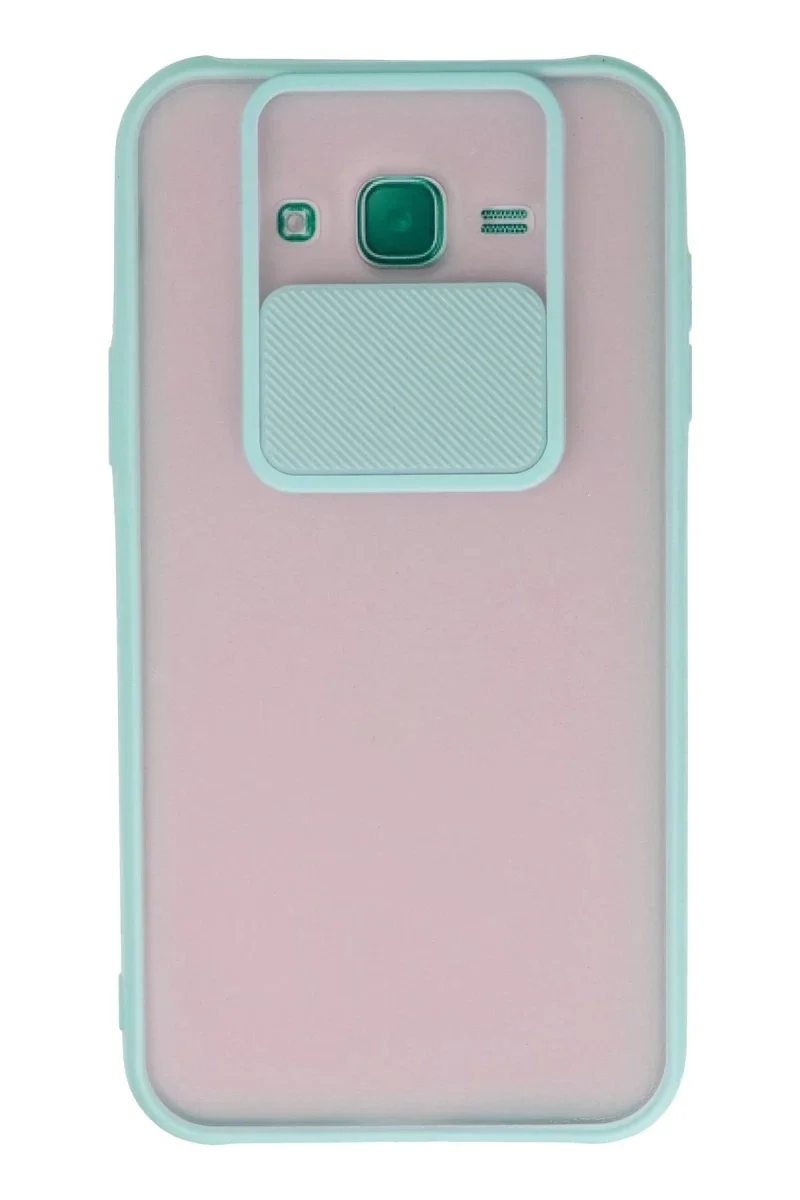Samsung Galaxy J7 Kılıf Palm Buzlu Kamera Sürgülü Silikon - Turkuaz Samsung Galaxy J7 Kılıf Palm Buzlu Kamera Sürgülü Silikon - Turkuaz