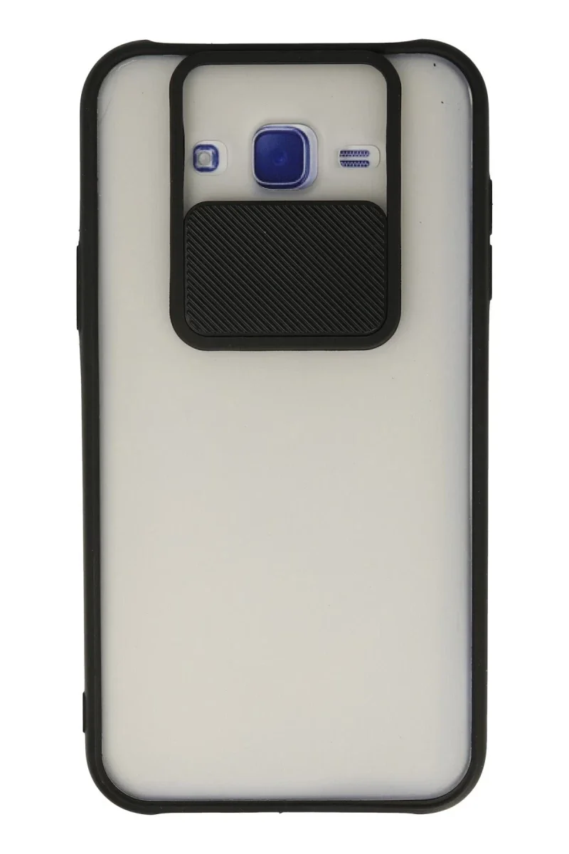 Samsung Galaxy J7 Kılıf Palm Buzlu Kamera Sürgülü Silikon - Siyah Samsung Galaxy J7 Kılıf Palm Buzlu Kamera Sürgülü Silikon - Siyah
