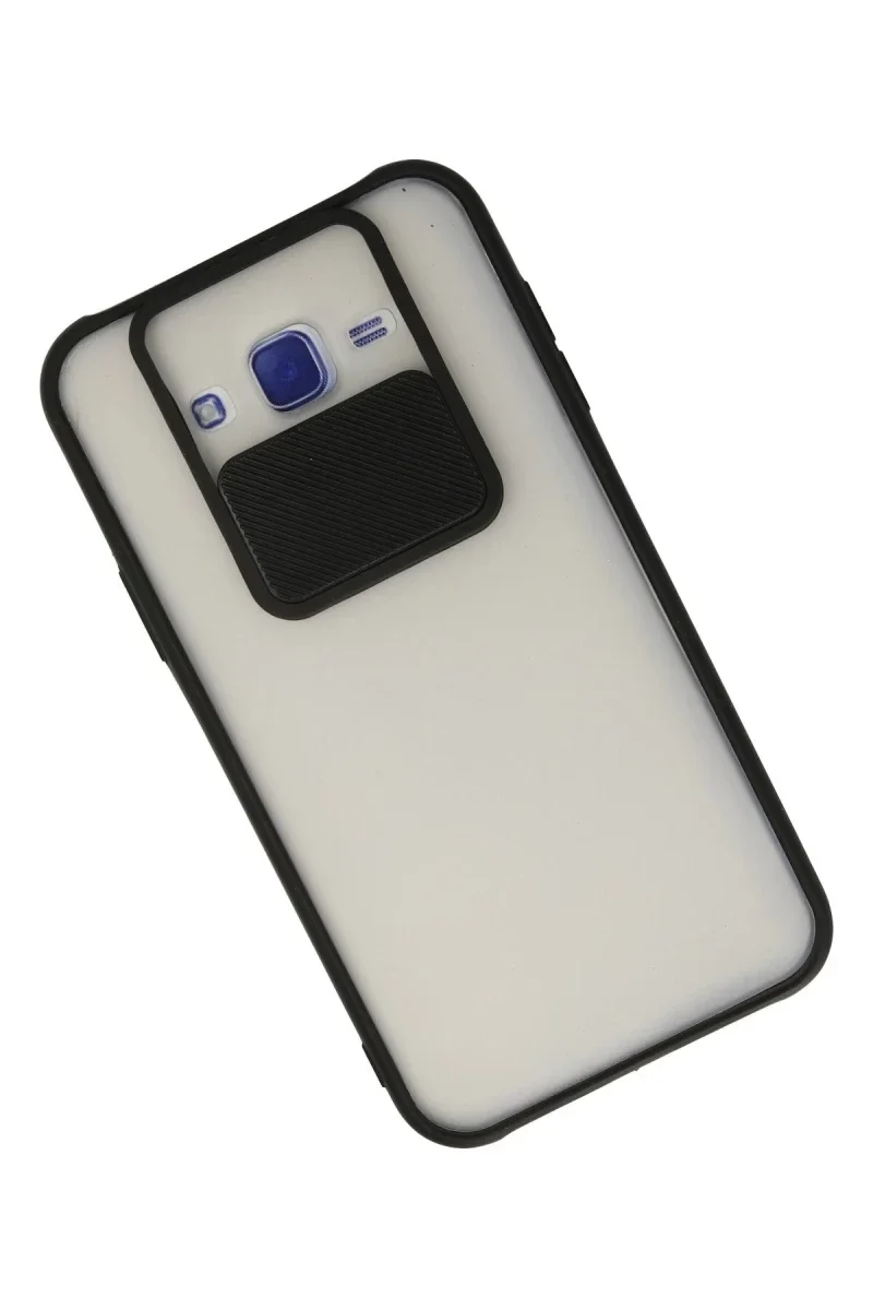 Samsung Galaxy J7 Kılıf Palm Buzlu Kamera Sürgülü Silikon - Siyah Samsung Galaxy J7 Kılıf Palm Buzlu Kamera Sürgülü Silikon - Siyah