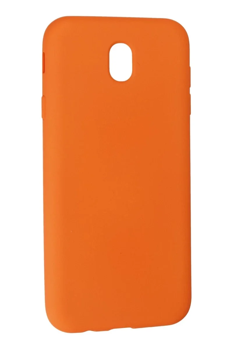 Samsung Galaxy J7 Pro / J730 Kılıf Nano içi Kadife Silikon - Turuncu
