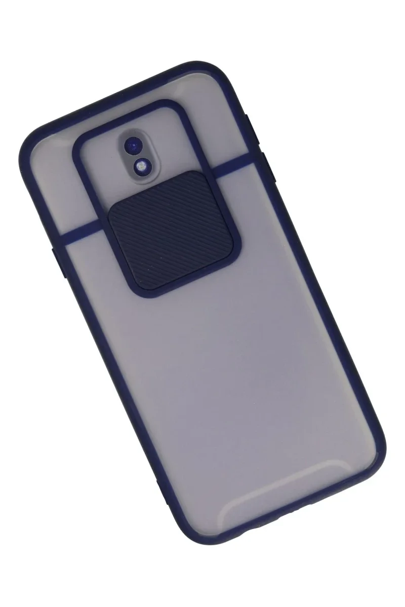 Samsung Galaxy J7 Pro / J730 Kılıf Palm Buzlu Kamera Sürgülü Silikon - Lacivert Samsung Galaxy J7 Pro / J730 Kılıf Palm Buzlu Kamera Sürgülü Silikon - Lacivert