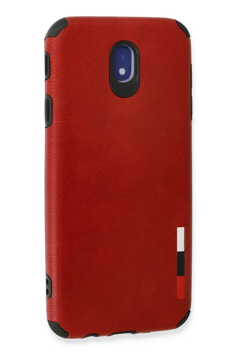 Samsung Galaxy J7 Pro / J730 Kılıf Loop Deri Silikon - Kırmızı Samsung Galaxy J7 Pro / J730 Kılıf Loop Deri Silikon - Kırmızı