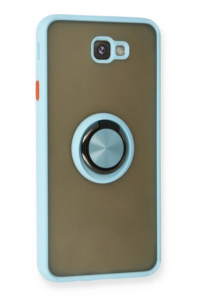 Samsung Galaxy J7 Prime Kılıf Montreal Yüzüklü Silikon Kapak - Buz Mavi