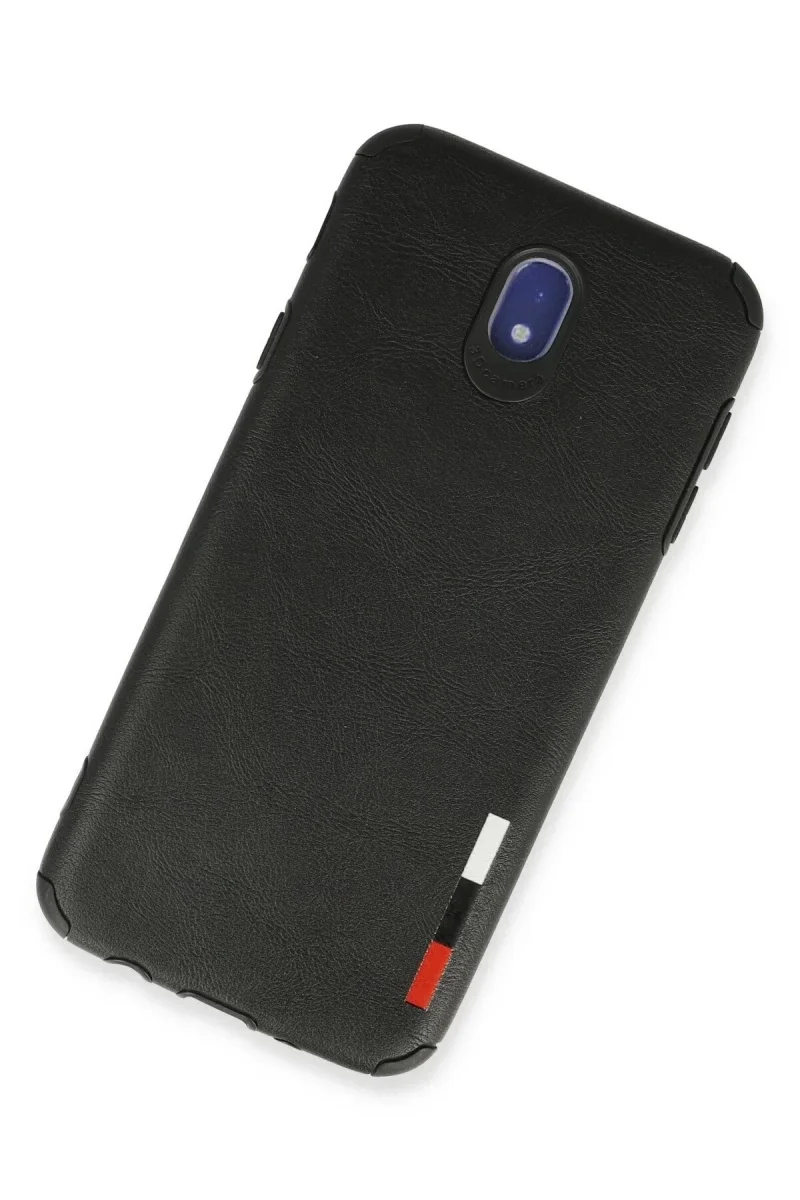 Samsung Galaxy J7 Pro / J730 Kılıf Loop Deri Silikon - Siyah