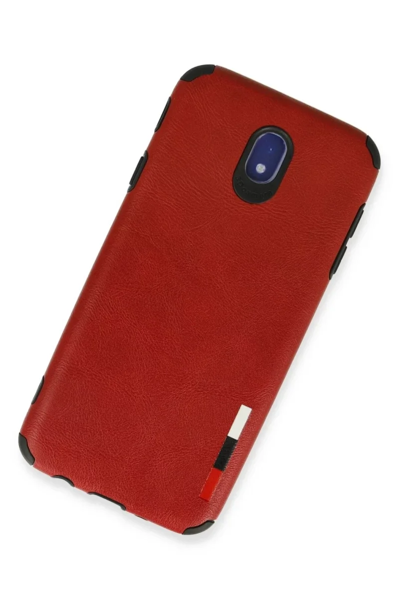 Samsung Galaxy J7 Pro / J730 Kılıf Loop Deri Silikon - Kırmızı Samsung Galaxy J7 Pro / J730 Kılıf Loop Deri Silikon - Kırmızı