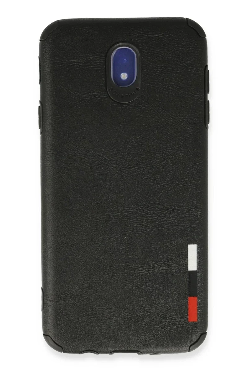 Samsung Galaxy J7 Pro / J730 Kılıf Loop Deri Silikon - Siyah