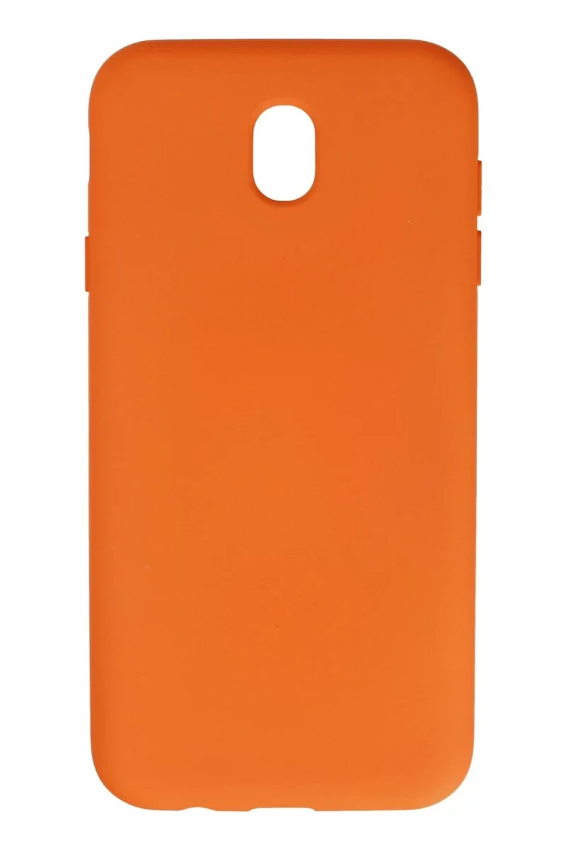 Samsung Galaxy J7 Pro / J730 Kılıf Nano içi Kadife Silikon - Turuncu