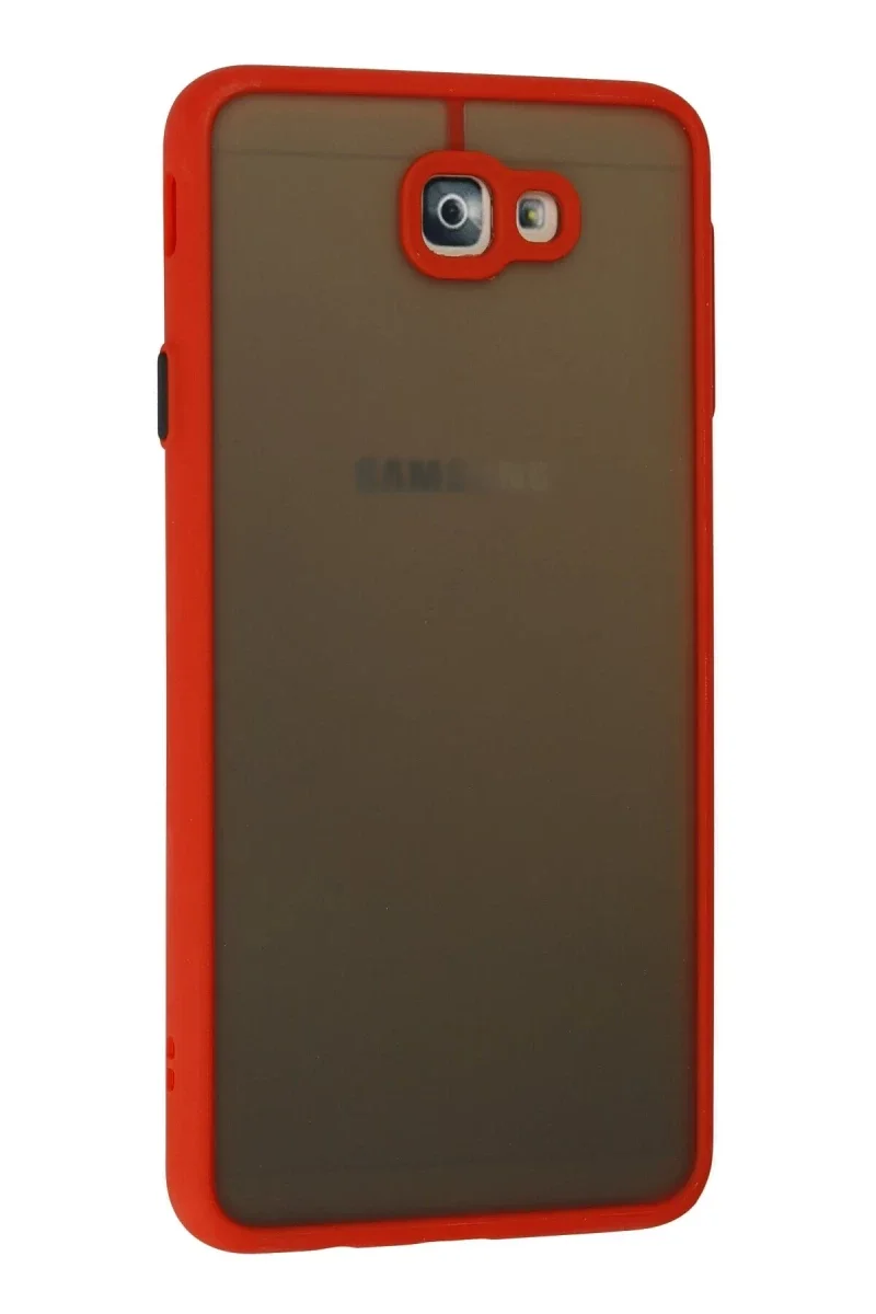 Samsung Galaxy J7 Prime Kılıf Montreal Silikon Kapak - Kırmızı