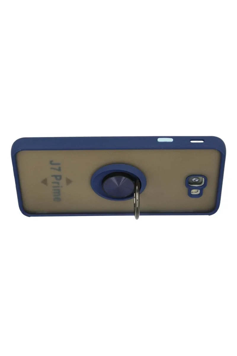 Samsung Galaxy J7 Prime Kılıf Montreal Yüzüklü Silikon Kapak - Lacivert
