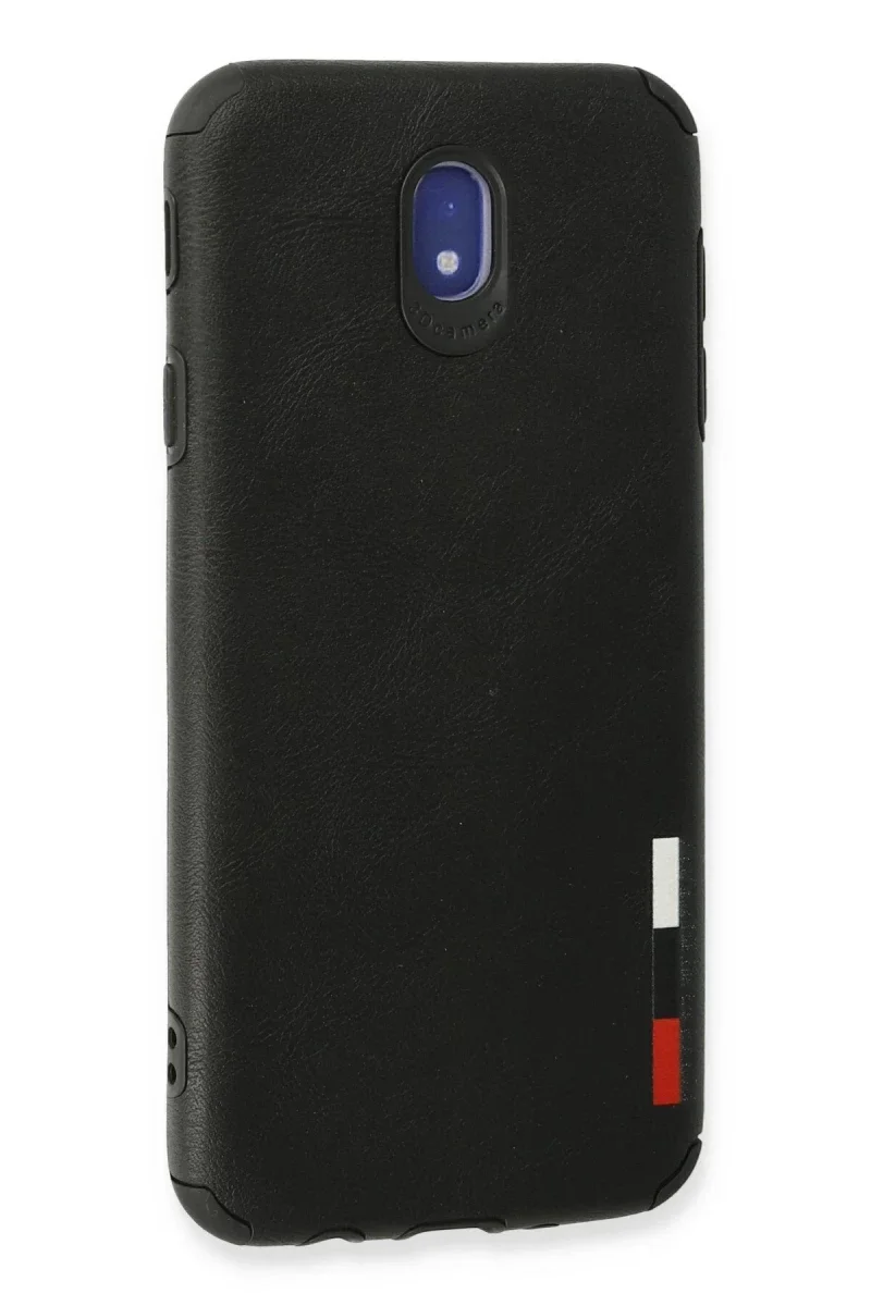 Samsung Galaxy J7 Pro / J730 Kılıf Loop Deri Silikon - Siyah