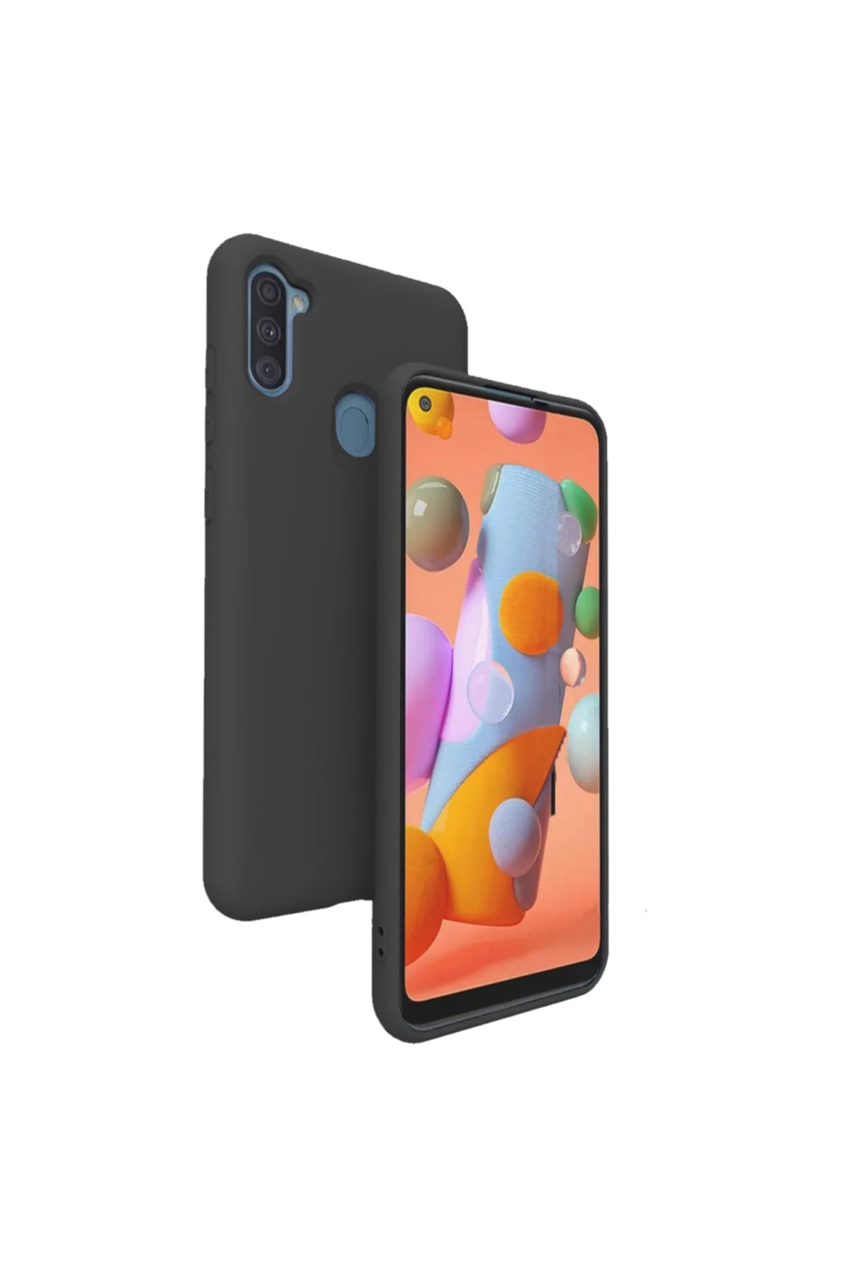 Samsung Galaxy M11 İnce Mat Silikon Kılıf Siyah