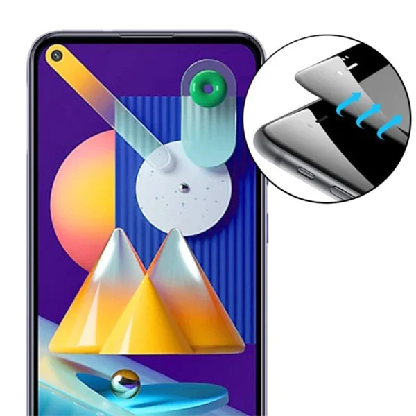 Samsung Galaxy M11 Tam Yapıştırmalı Full Glue 9H Temper Cam Ekran Koruyucu - Çerçeveli Çizilmez Kırılmaz Koruyucu Cam