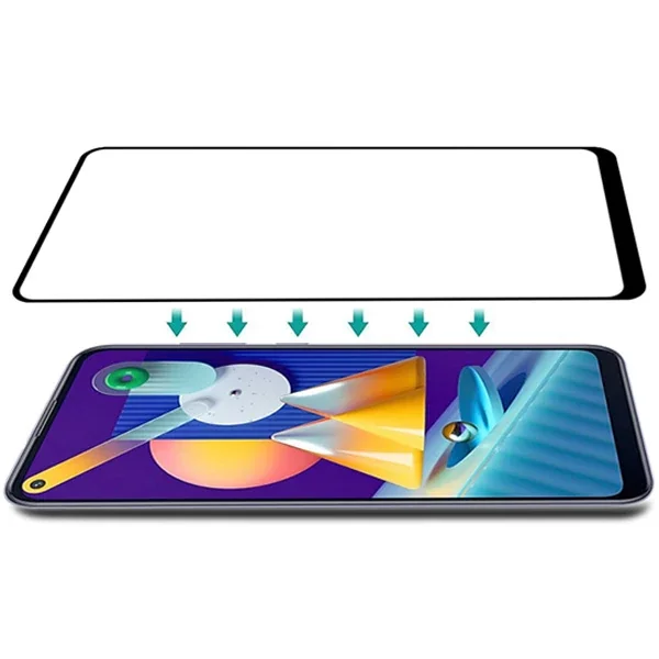 Samsung Galaxy M11 Tam Yapıştırmalı Full Glue 9H Temper Cam Ekran Koruyucu - Çerçeveli Çizilmez Kırılmaz Koruyucu Cam