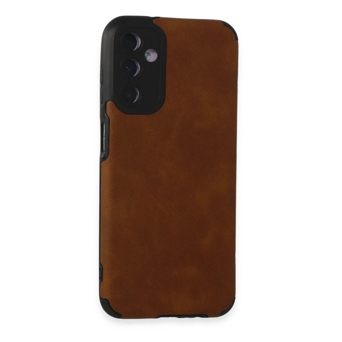 Samsung Galaxy M14 5G ile Uyumlu Deri Loop Kılıf - Kahverengi Silikon Koruma