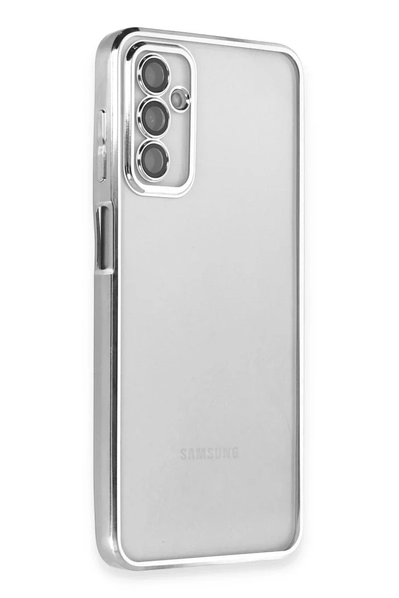 Samsung Galaxy M23 Kılıf Razer Lensli Silikon - Gümüş