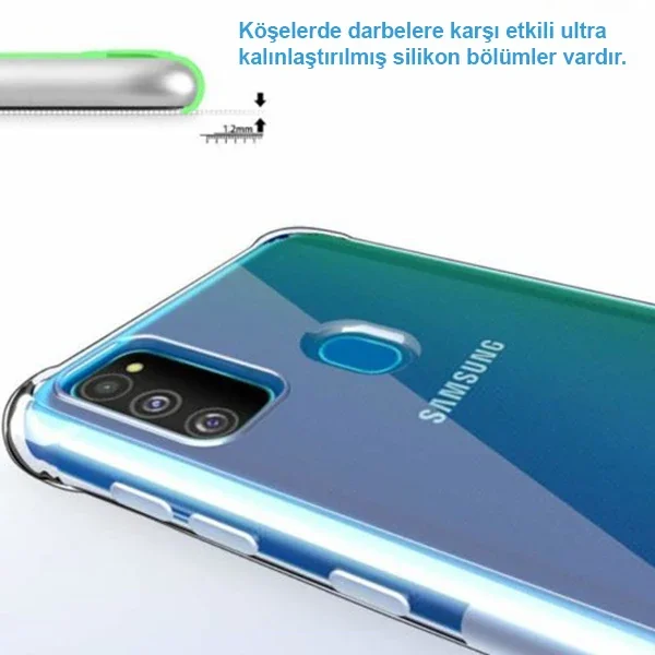 Samsung Galaxy M30S Anti-Drop Darbe Emici Silikon Kılıf - Şok Absorbe
