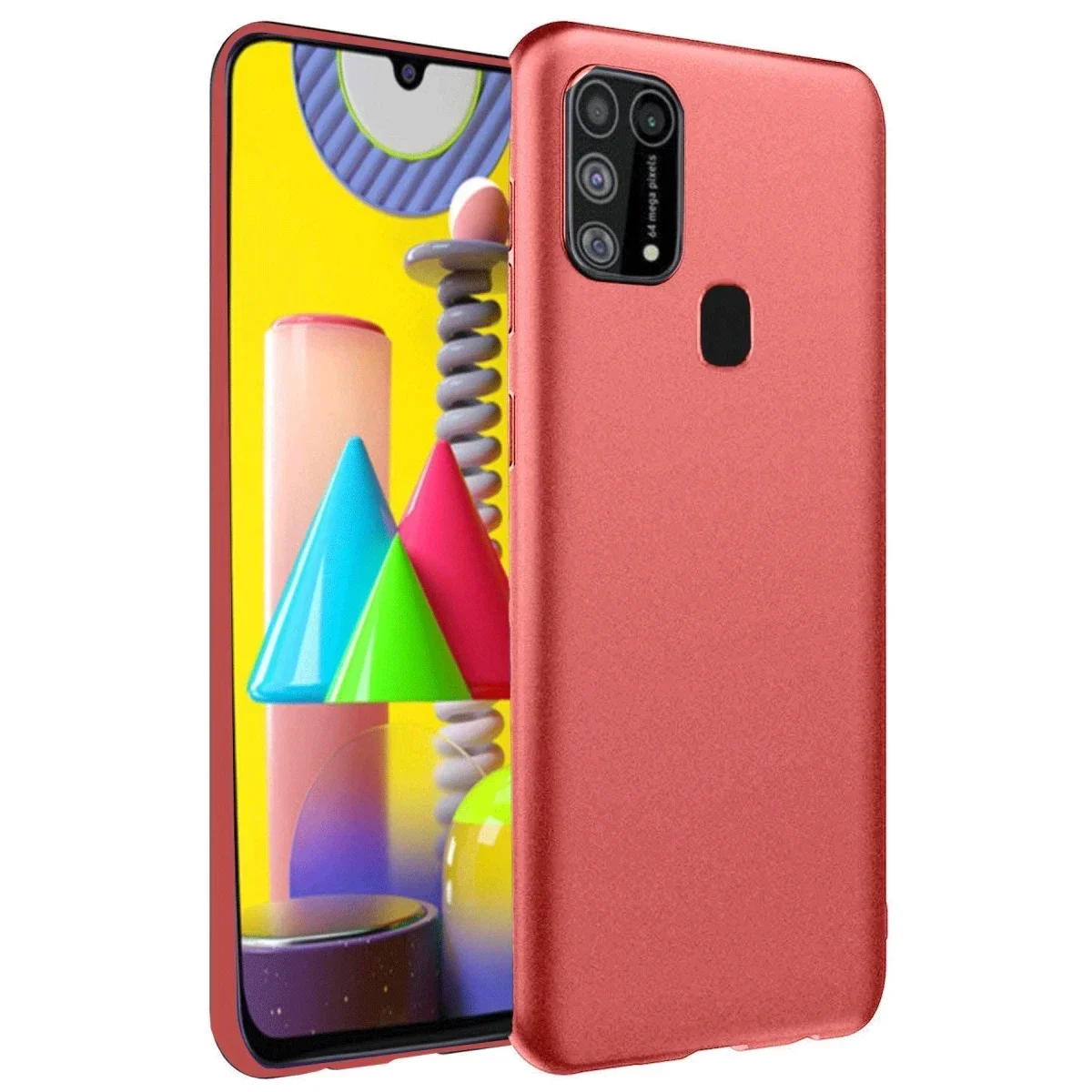 Samsung Galaxy M31 Kılıf Nano içi Kadife Silikon - Kiremit