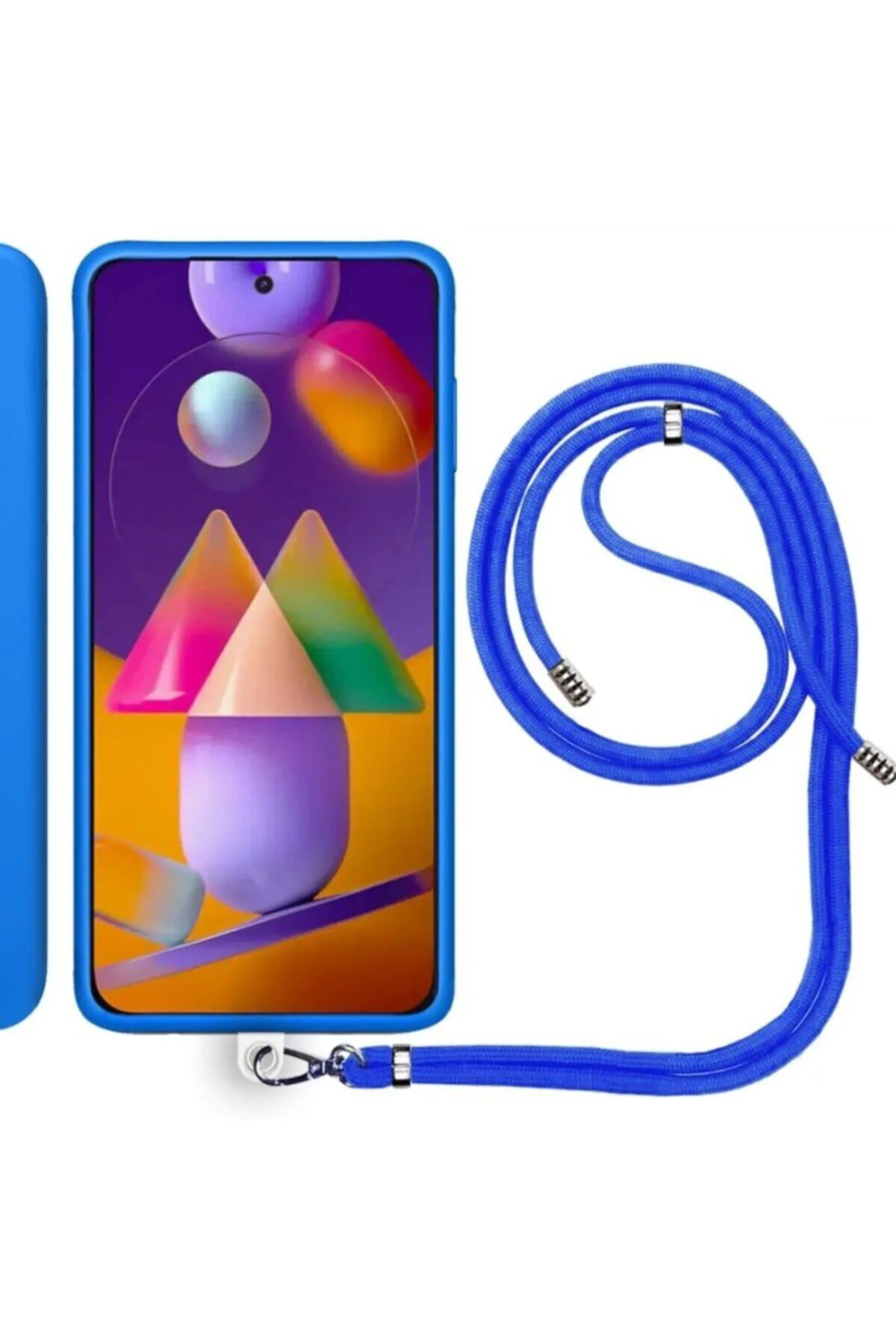 Samsung Galaxy M31S (M317F) İp Askılı Silikon Kılıf Siyah