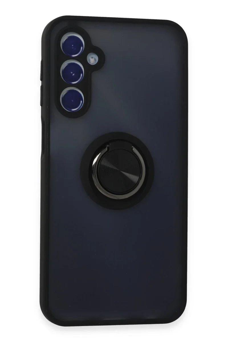Samsung Galaxy M34 5G Kılıf Montreal Yüzüklü Silikon Kapak - Siyah