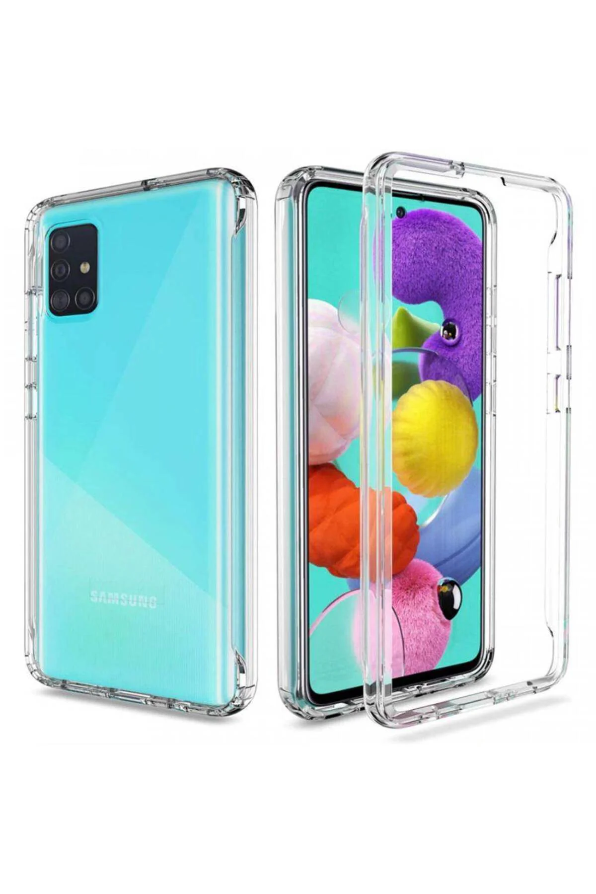 Samsung Galaxy M51 Çift Taraflı Silikon Kılıf Şeffaf