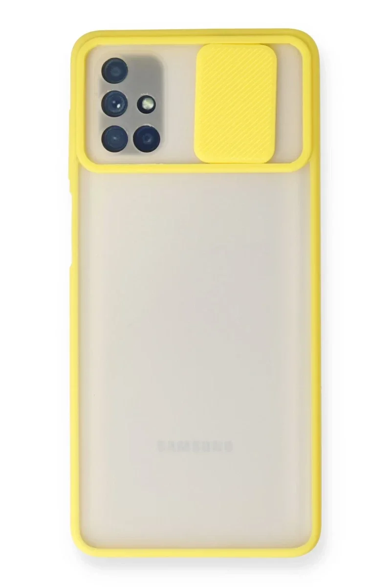 Samsung Galaxy M51 Kılıf Palm Buzlu Kamera Sürgülü Silikon - Sarı Fiyatı, Yorumları ve Özellikleri