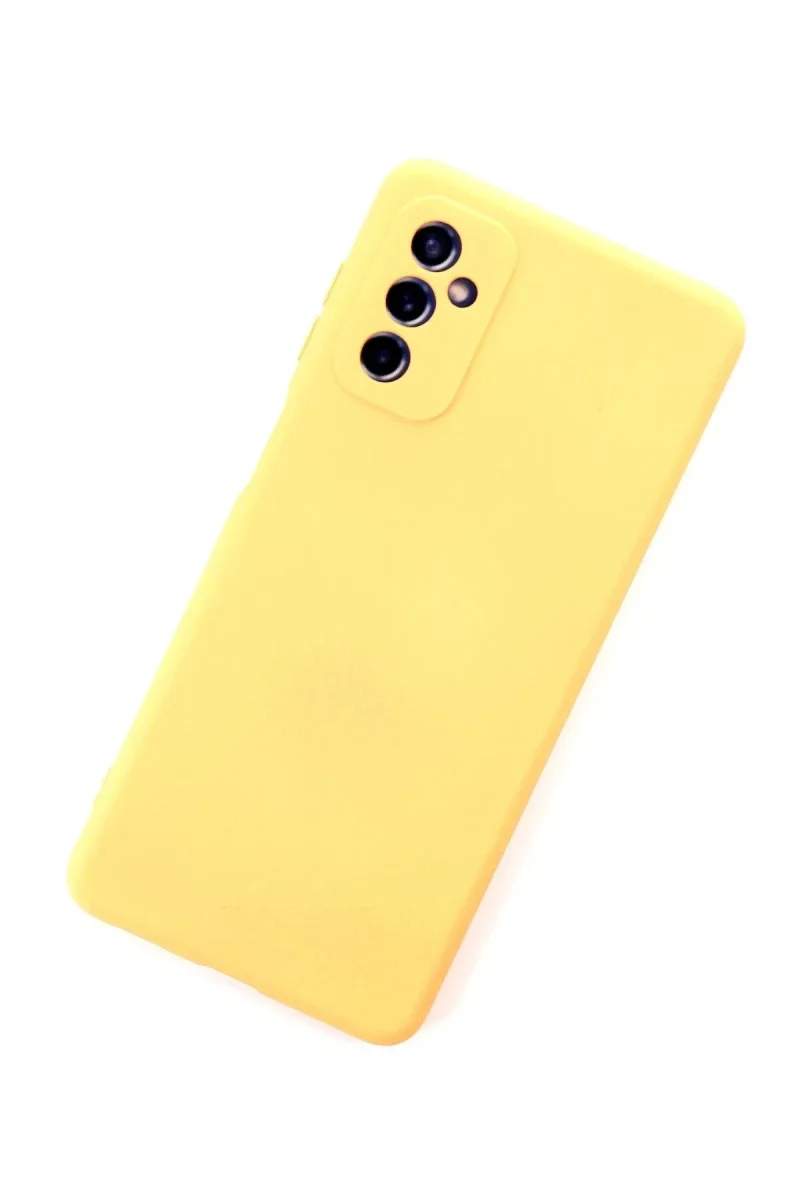Samsung Galaxy M52 5G Kılıf Nano içi Kadife Silikon - Sarı Samsung Galaxy M52 5G Kılıf Nano içi Kadife Silikon - Sarı