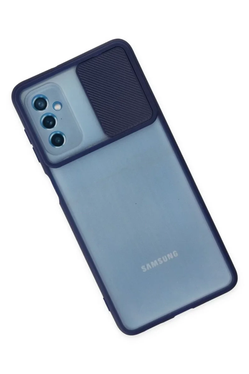 Samsung Galaxy M52 5G Kılıf Palm Buzlu Kamera Sürgülü Silikon - Lacivert Fiyatı, Yorumları ve Özellikleri