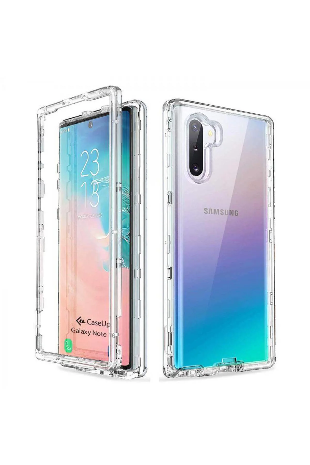 Samsung Galaxy Note 10 Çift Taraflı Silikon Kılıf Şeffaf