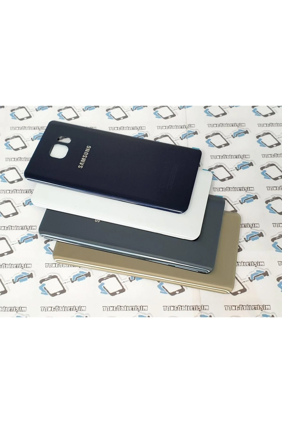 Samsung Galaxy Note 5 Arka Pil Batarya Kapağı (Cam) (187337964) Gri