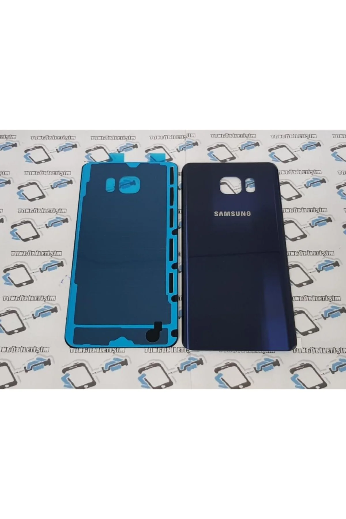 Samsung Galaxy Note 5 Arka Pil Batarya Kapağı (Cam) (187337964) Gri