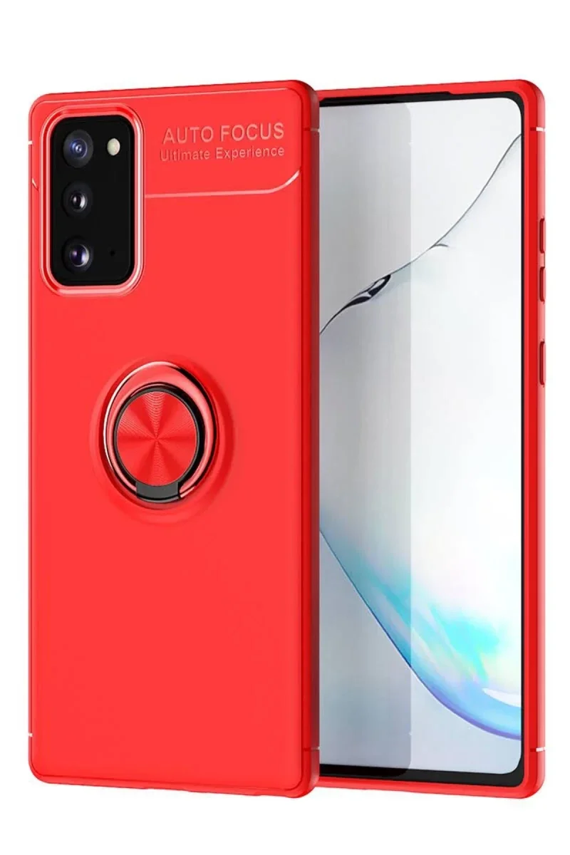 Samsung Galaxy Note 20 Kılıf Range Yüzüklü Silikon - Kırmızı Samsung Galaxy Note 20 Kılıf Range Yüzüklü Silikon - Kırmızı