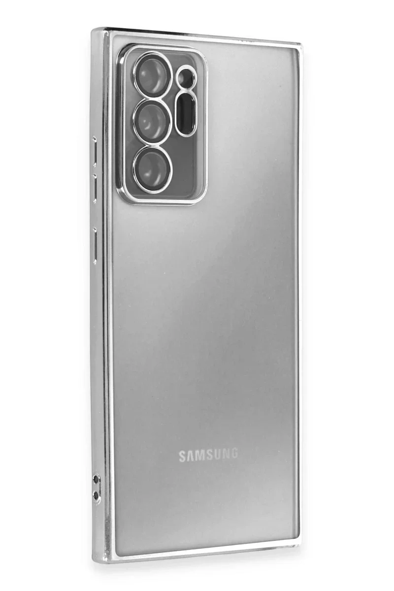 Samsung Galaxy Note 20 Ultra Kılıf Razer Lensli Silikon - Gümüş