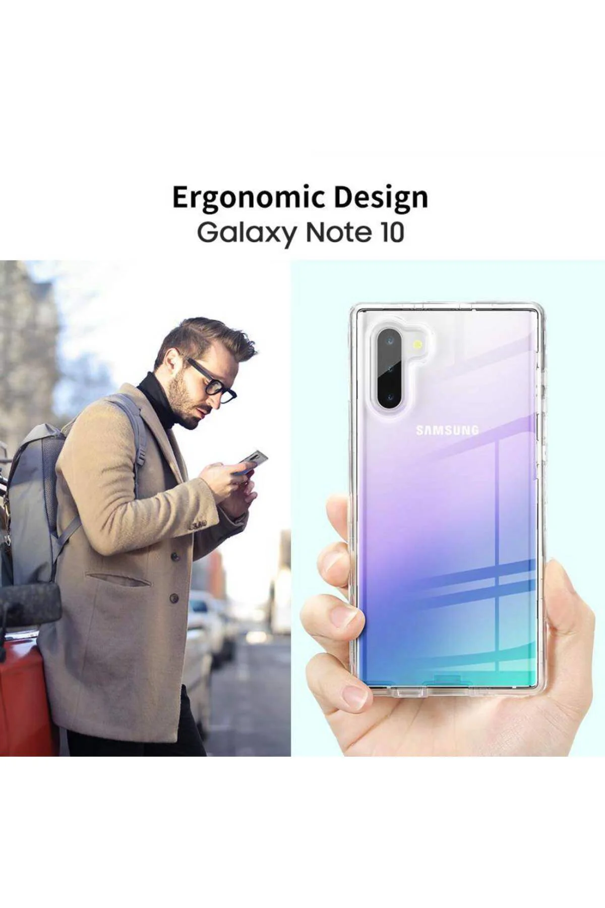 Samsung Galaxy Note 10 Çift Taraflı Silikon Kılıf Şeffaf