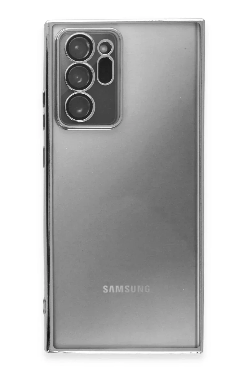 Samsung Galaxy Note 20 Ultra Kılıf Razer Lensli Silikon - Gümüş