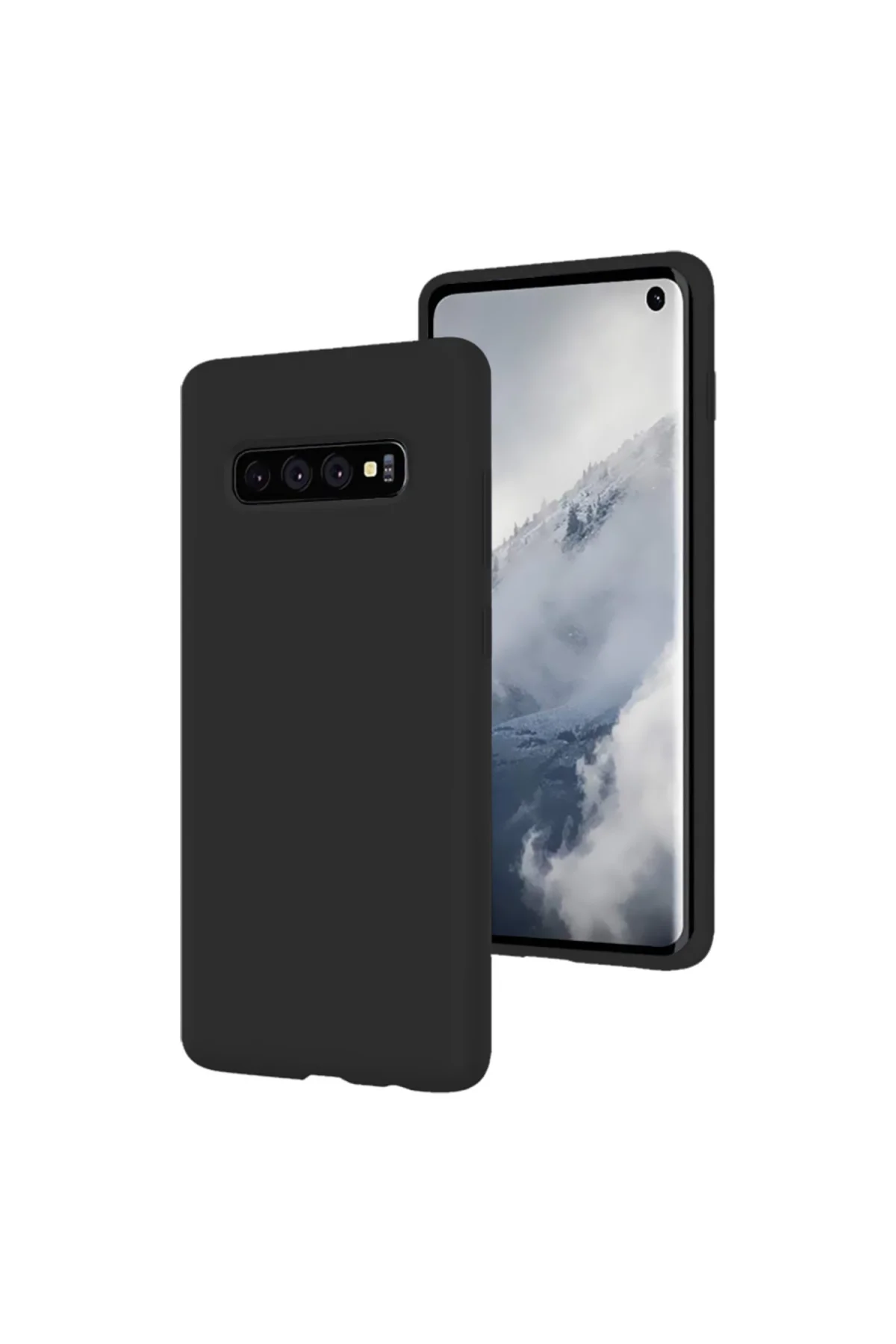 Samsung Galaxy S10 İnce Mat Silikon Kılıf Siyah