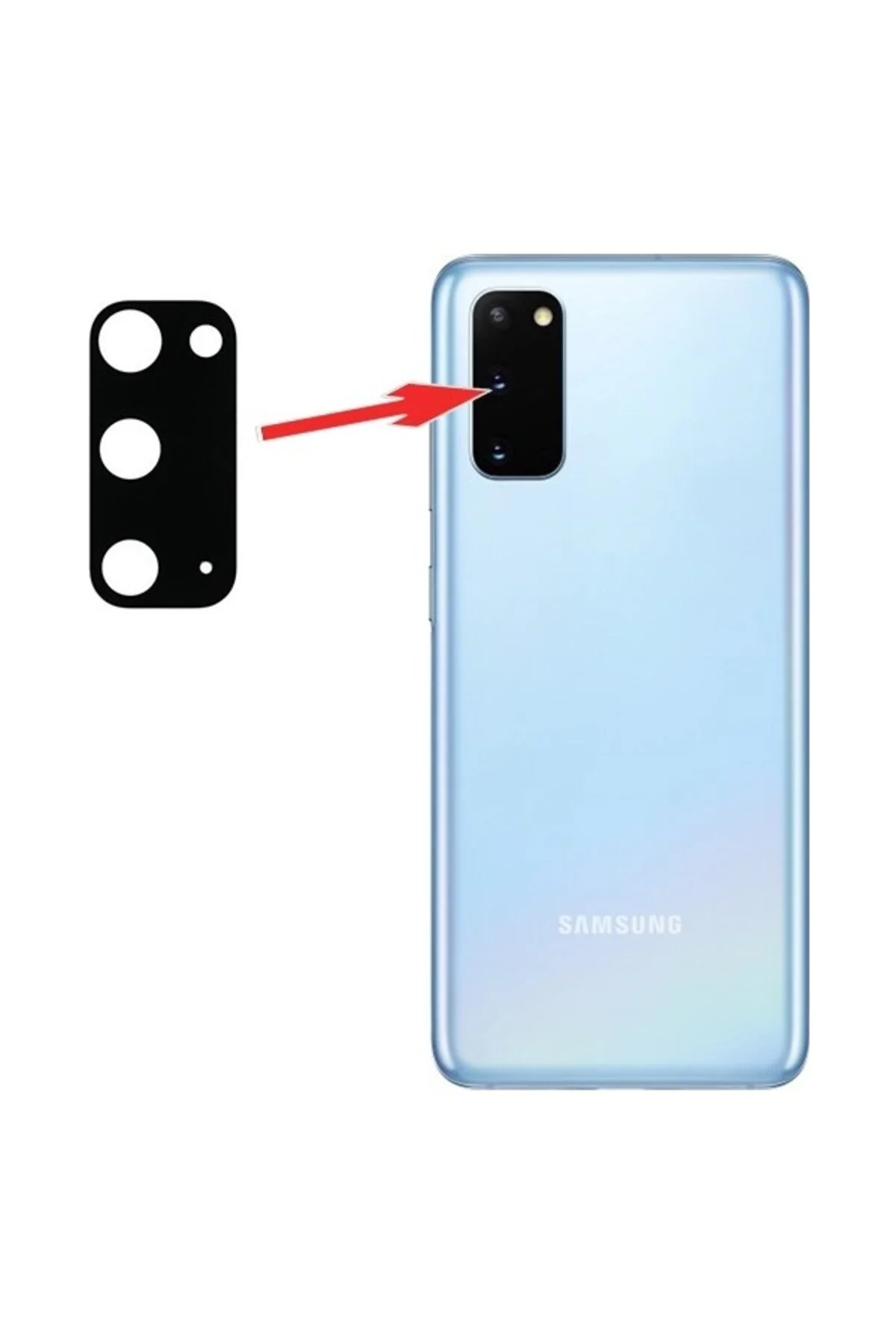 Samsung Galaxy S20 G980F Kamera Lens Camı Samsung Galaxy S20 G980F Kamera Lens Camı