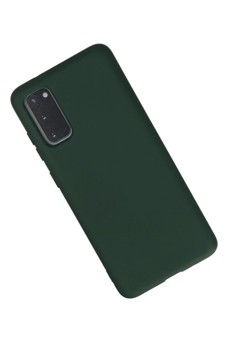 Samsung Galaxy S20 Kılıf Nano içi Kadife Silikon - Koyu Yeşil