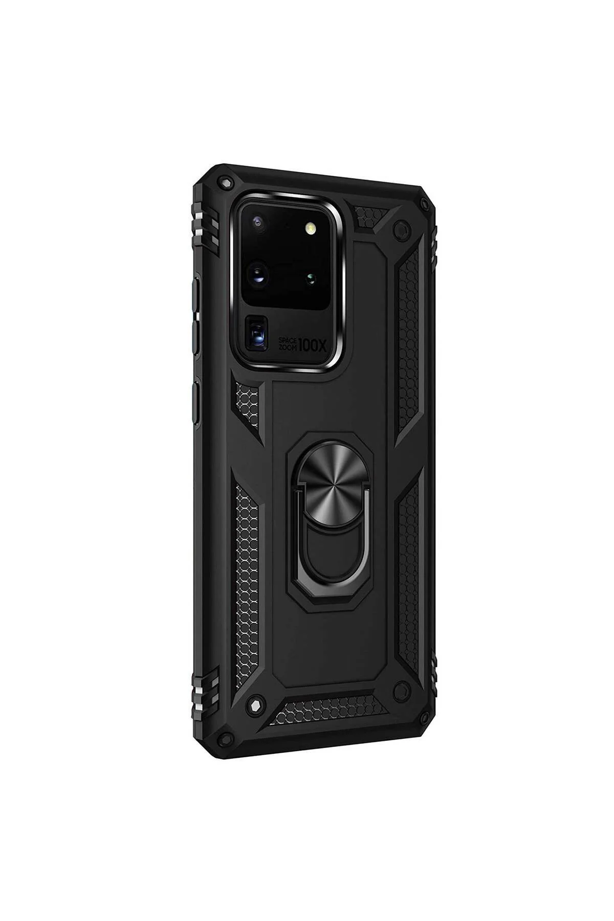 Samsung Galaxy S20 Ultra Yüzüklü Tank Kılıf Siyah