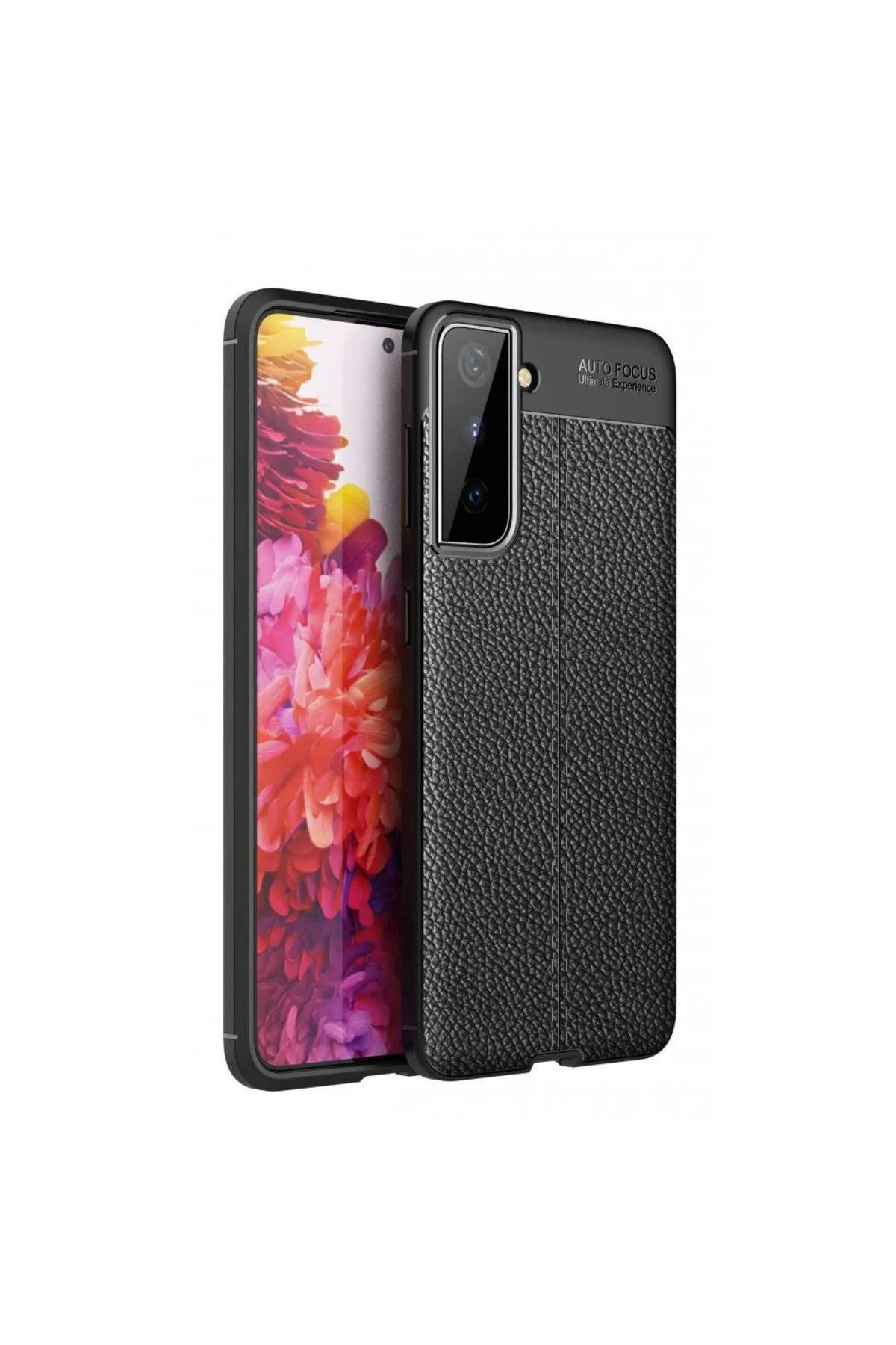 Samsung Galaxy S21 Ultra Deri Görünümlü Silikon Siyah